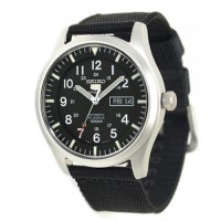 JAM TANGAN SEIKO PRIA SEIKO5 SNZG15K1 AUTOMATIC BLACK NYLON ORIGINAL