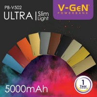 Jual Powerbank V-GeN V502 Ultra Slim 5000 mAh (Power Bank VGEN) Murah