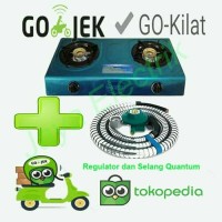 kompor gas 2tungku gmc steless free 1paket selang quantum,kualitas ok