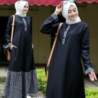 Baju Wanita Muslim Trend Inara Dress - Gamis Katun Busui Kancing Depan