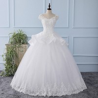 Gaun Pengantin 1803013 Putih Lengan Pendek Wedding Gown