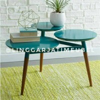 jual coffeetable murah set sofa retro meja minimalis modern meja bulat