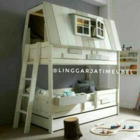 jual bed tingkat susun sorong ranjang rumah anak house divan tingkat