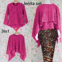 Terlaris!! R210318 SET KEBAYA 3IN1 JENITA FUCIA
