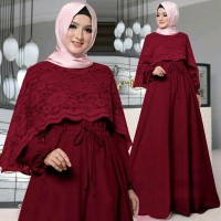 Tanah abang !! R210318 MAXI GAMIS SYARI FATIN MAROON