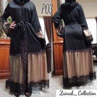 Jual ABAYA LONG CARDI RENDA MAXMARA P03 Murah