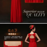 Gaun pesta panjang model simple warna merah bahan renda dan chifon