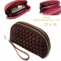 DOMPET WEBE OVAL 2 RUANG POUCH CLUTCH RESTLETING UK