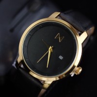 JUAL JAM TANGAN PRIA MVMT TANGGAL KULIT BLACK GOLD