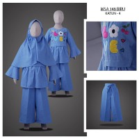 MSA 148 Biru umur (2-4Tahun ) gamis anak hoodie hijab anak muda
