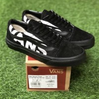 SEPATU KULIAH PRIA VANS OLD SKOOL PRINT FULL BLACK ORIGINAL BNIB