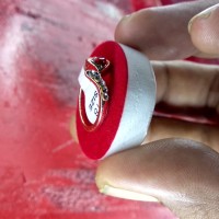 Sepuh Emas Cincin imitasi berlian ruby merah
