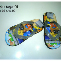 Jual sandal sendal jepit anak karakter tayo lucu unik cute code tayo-01 Murah