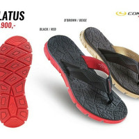 sandal jepit pria cowok rubber kanvas CONNEC PILATUS black red