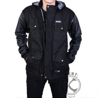 Jaket Parka KENT REGLAN KARLIT BLACK OLD HITAM ( M / L / XL )