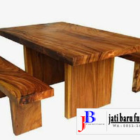 Meja Makan kursi bangku Kayu Trembesi suar Furniture mebel jepara