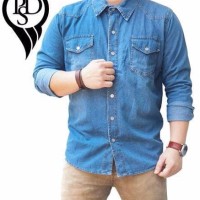 New Premium Shirt Kemeja Denim Soft Jeans Lengan Panjang PSD