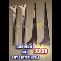 Ukuran 30cm daun braket kayu papan triplek rak kayu kaca toko buku u