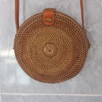 Jual Tas Rotan/Ate, Motif Bulat Polos Natural 15 Murah