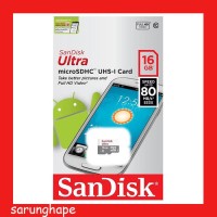 Sandisk Ultra Micro SDHC UHS-I 16Gb Class 10 - 80 Memory Card