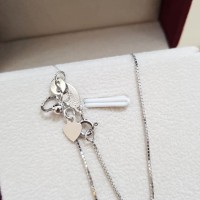 Kalung Emas PUTIH ITALY SERUT POLOS Frank n co Original Kado+Paper Bag