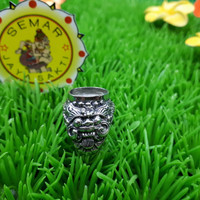 Cincin Perak Bali motif Barong Bali Ring untuk ikat Batu