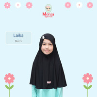 Jual jilbab anak instan usia 6-10 tahun BEST SELLER Laika size L Hitam Murah