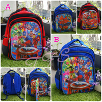 Tas Punggung / Backpack / Ransel Anak 3 in 1 Avengers, Spiderman, Cars