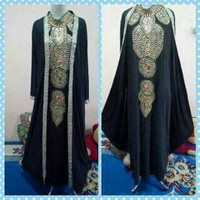 Kaftan Rompi Baju Pesta Dress Wanita Import Baju Muslim Warna Hitam