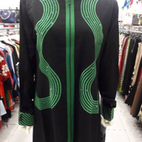 BUSANA MUSLIM HIKMAT WANITA DRESS GLAMOUR ABAYA SYAR'I A945 Size L