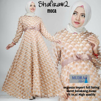 Dress Gamis Shafira Bahan Organza Import Full Furing
