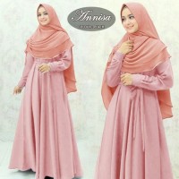 GAMIS SYARI ANNISA NEW PEACH - BAJU MUSLIM WANITA-GAMIS BUSUI MURAH