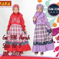 Keke Baju Anak Muslim GM 376 Merah No3 Diskon / Sale / Obarl 25%