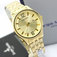 JAM TANGAN JACQUE MARTIN RANTAI TANGGAL ORIGINAL FULL GOLD