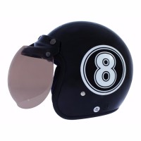 BGR helmet Helm Dewasa WTO Helmet Retro Bogo 8 Hitam