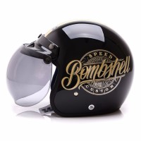 BGR helmet Helm Dewasa WTO Helmet Retro Bogo Bombshell Hitam Gold