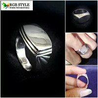 CINCIN PRIA SILVER MONEL POLOS - RING SIMPLE SKULL PUNK BIKER LELAKI