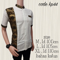 Jual kemeja batik pria koko km44 putih busana muslim | BATIK PEKALONGAN Murah