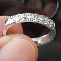 C250 Cincin wanita intan berlian diamond 7 pcs ikat perak murni murah