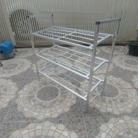 Dijual Rak Sepatu Alumunium / Almini / Aluminium Susun 3 Minimalis