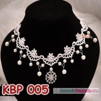 Promo Aksesoris Pesta Modern L Kalung Lace Brokat Pengantin Wanita -