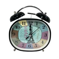 Jam Weker Meja Kring Oval Vintage Hitam Paris-147868