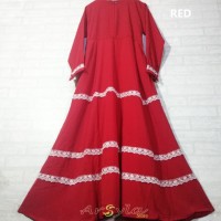 Jual Gamis wanita terbaru baju muslim syari monalisa renda tumpuk pesta Murah