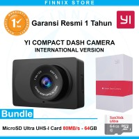 Yi Compact Dash Cam WIFI Dashboard Camera 1080p Full HD + SanDisk 64GB
