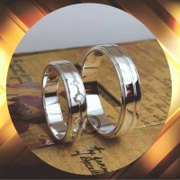 cincin kawin emas putih dan perak p5413