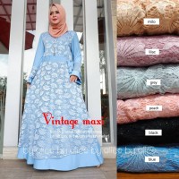 Baju Terusan Wanita Muslim Longdress Vintage Maxy
