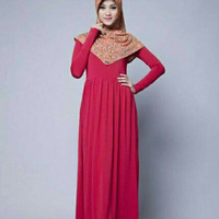 Gamis ZOYA inner ummi merah polos