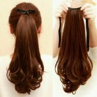 baru Hair Clip Ponytail Curly Panjang Ikat Tali wig ponytail rambut p