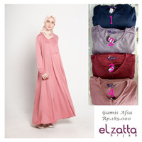 Gamis Polos Busui Terbaru Elzatta Afsa 2018 Zipper Depan