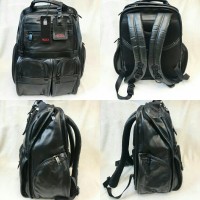 TAS TUMI BLACK LEATHER tipe backpack MIRROR QUALITY